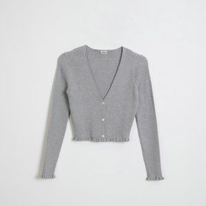 SHORT HATCHED GRAY VEST